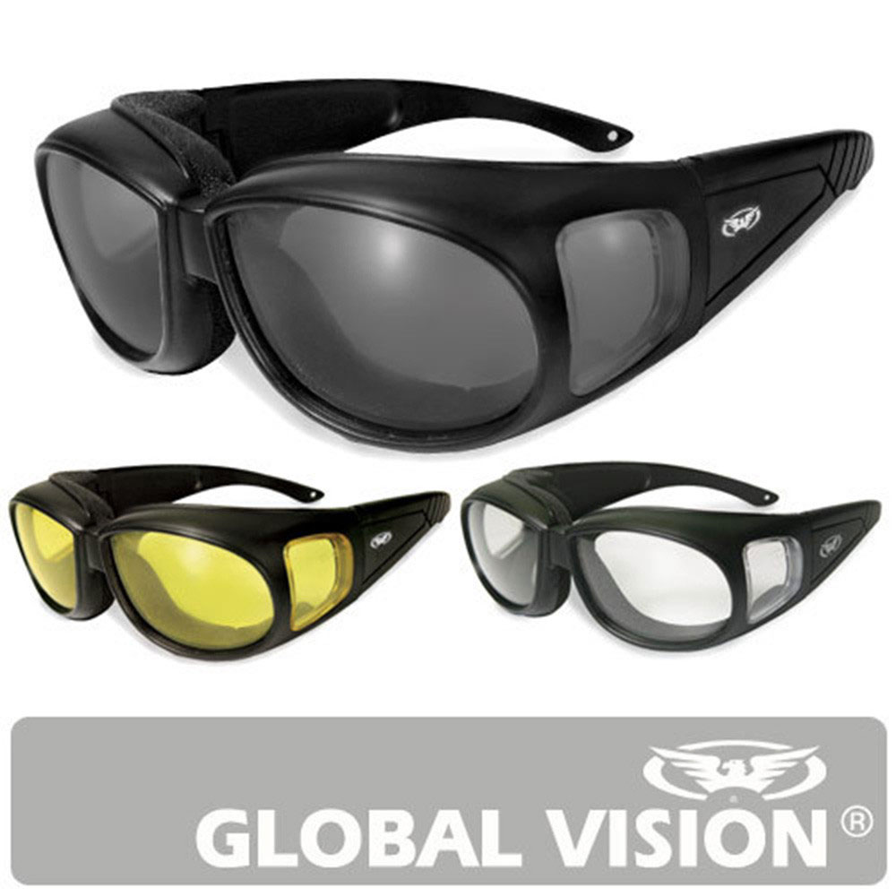 [ 아웃피터 ]+고정끈/GLOBAL VISION 글로벌비전/오토바이/자전거/안경위 안경위에 쓰는 선글라스