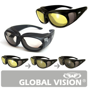 [아웃피터 24- 변색선글라스]GLOBAL VISION 글로벌비전/오토바이/자전거/안경위 안경위에 쓰는 선글라스